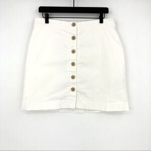 GAP Cotton Button Front Skirt White 10